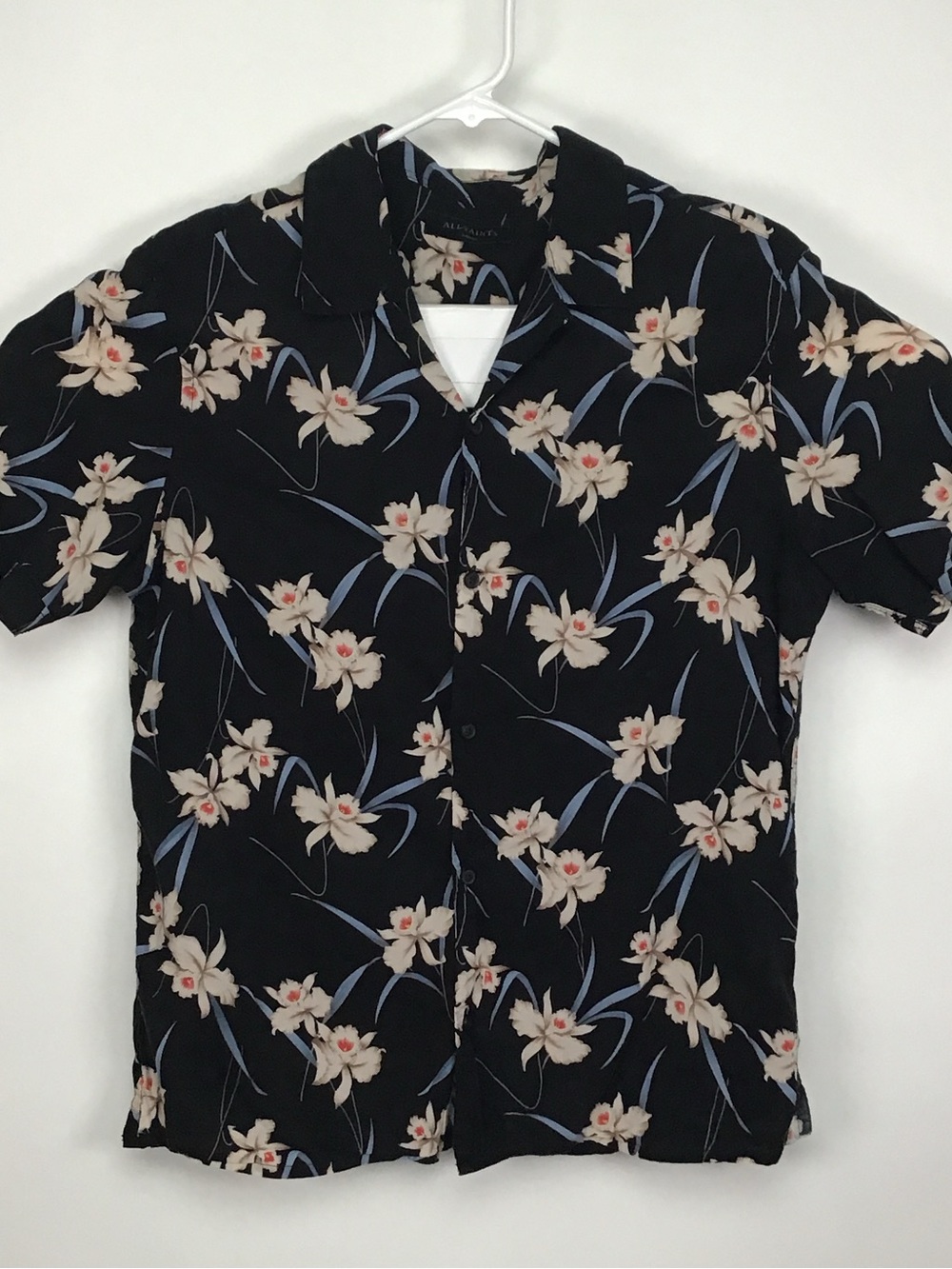 All Saints men’s short sleeve button up casual shirt large